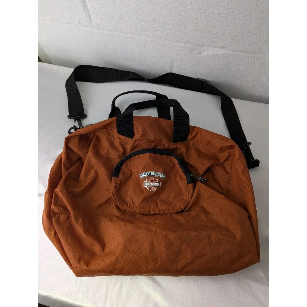 Harley Davidson‎ Orange Packable Nylon Duffel Bag